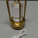 Portable Metal Table Lamp for Indoor/Outdoor ,Rechargeable Cordless LED Lamp, 3-Colour Infinitely Dimming Battery Powered Small Desk Lamp, Restaurant/Bedroom/Bar/Coffee Shop/Camping Light (Gold)