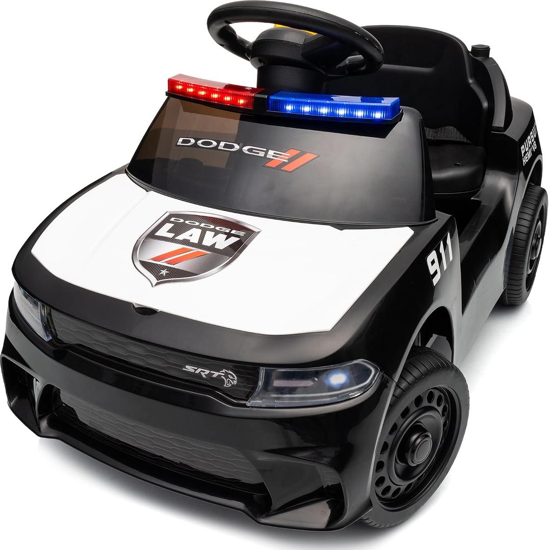 Licensed Dodge Police Electric Ride on Car for Toddlers 1-3 w/Lights & Horn, 30.71 x 16.54 x 17.32 inches