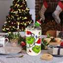 Dyatgerttide Christmas Glass Can Cup, 18oz Holiday Iced Coffee Cup with Lid and Straw, Beer Can Glass, Christmas Gift for Friend and Family