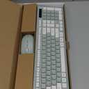 Wireless Keyboard and Mouse Combo, Full-Sized Wireless Keyboard and Adjustable DPI Mouse, 2.4GHz USB Receiver, Silent Keyboard and Mouse for PC, Windows, MAC, Desktop, Laptop (Avocado Green)