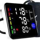 GUAEVER Blood Pressure Monitor Rechargeable Upper Arm Blood Pressure Monitors for Home Use Large Screen Bp Machine with 8.7"-16.5" Bp Cuff, 2x120 Memory, Voice Broadcast Bp Monitor (Black)