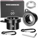 Bearing Steel Ball Flag Pole Rings, Tangle Free Aluminum Alloy Flag Pole Spinners, 360 Rotating Flagpole Rings with Carabiners, Fit Flagpole with 0.75-1inch Diameter, Flagpole Parts, 1 inch Black