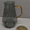 Glass Pitcher with Lid and Spout, Gray Clear Hot & Cold Water Jug with Handle and Lid for Iced Juice, Coffee, Milk, Coffee, Sun Lemonade,Water, Hot Tea (68 oz)