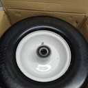 13x5.00-6 Flat Free Lawn Mower Tires and Wheels 3/4" 5/8" 1/2" Ball Bearings, 13x5x6 Zero Turn Mower Front Tires, Smooth Tires for Commercial Grade Lawn 4.3"-6.3" Adjustable Centered Hub, 13x5.00-6 - 2P