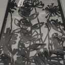 Therwen 3 Pcs Black Metal Wall Art Minimalist Wall Decor for Bedroom Flowers Decor Hanging Flower Bathroom Art Flower Line Sculpture Kitchen Decoration 16.5 x 9.8 Inch(Cute Style)