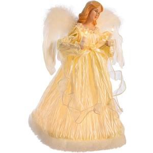 Kurt Adler 10-Light Ivory Angel Treetop, 12-Inch