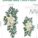 Wedding Arch Flowers (2pack),Flower Arch Stand,Flower Garland,for Wedding Outdoor Decorations Floral swags and Garlands Chair Decorations etc isle Decor,Reusable.（White）