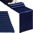 10-Pack Navy Blue 12 x 108 inches Long Premium Satin Table Runner for Wedding, Decorations for Birthday Parties, Banquets, Graduations, Engagements, Table Runners fit Rectange and Round Table