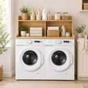 Royxen Laundry Countertop with 20“ Shelf Universal Fit, Washer and Dryer Countertop with Storage Space, Oak, 54" W x 27.5" D x 20" H