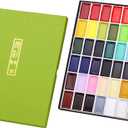 Kuretake GANSAI TAMBI Watercolor paint set 48 Colors, Professional-quality art supplies for artist, drawing, sketch, Non-Toxic, Made in Japan