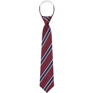 Black Tie for Women Pre-tied Adjustable Womens Ties 2.75" Skinny Neckties for Women School Uniforms Graduation (Red Stripe)