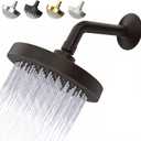 High Pressure Shower Head - Anti-Clogging Silicone Nozzles - 2.5 GPM Removable Restrictor - Easy Clean Adjustable Replacement - easy to install with Plumbers Tape - 6 inch - Oil Rubbed Bronze Finish