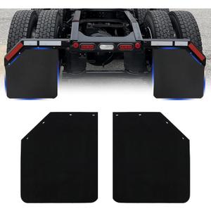 Black Polymer Mud Flap for Semi Trucks and Trailer,Universal Mud Flaps Mudguards Dirty Traps 24x30 Inches,2PCS,Cut Corner Design Mud Guards (Black)