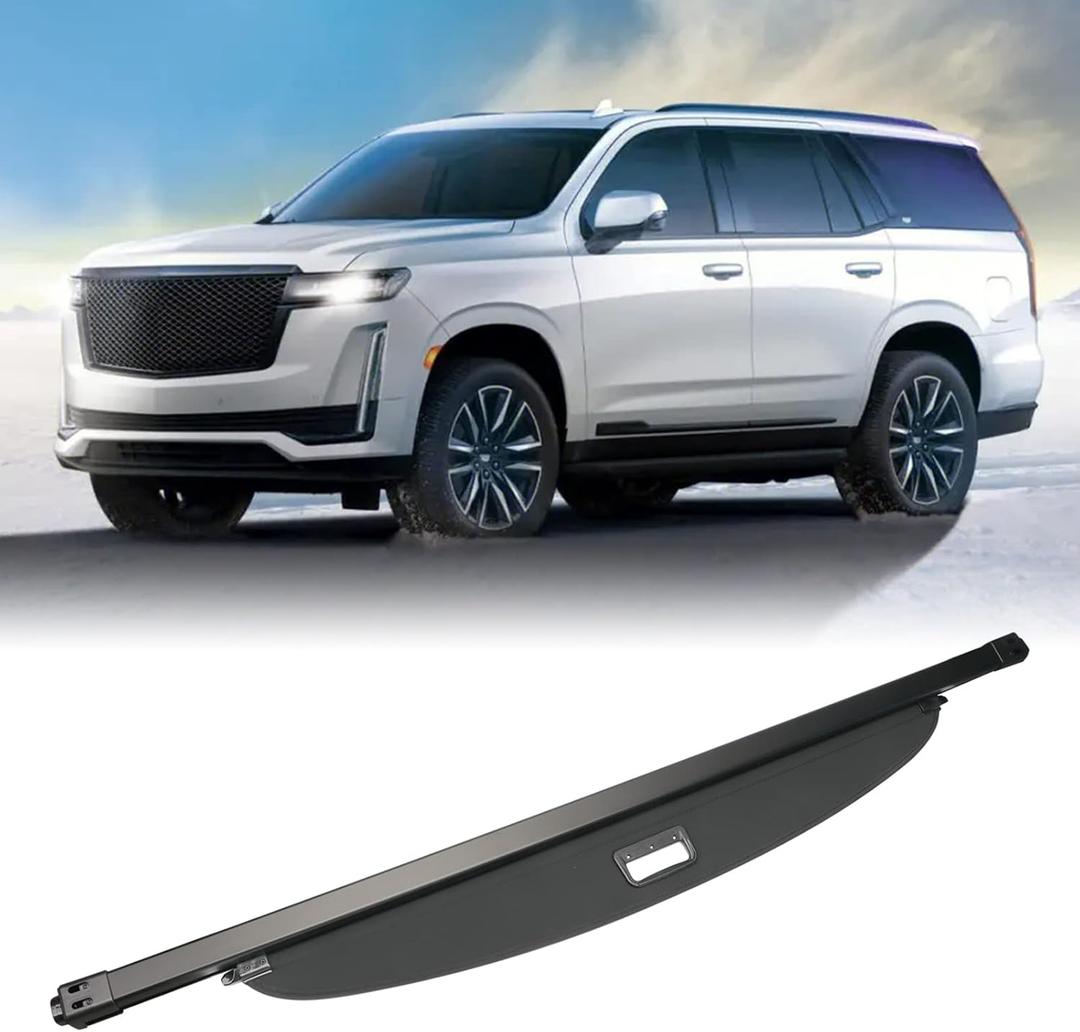 Retractable Cargo Cover Fit 2021-2025 Cadillac Escalade/Chevy Suburban/Tahoe/GMC Yukon XL Rear Storage Waterproof Cargo Cover Luggage Security Shield Shade