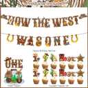 How The West Was One Year Old Party Decorations, Western First Birthday Decorations, Cowboy Balloons Backdrop High Chair Banner Cake Topper Number 1 Cowboy 1st First Rodeo