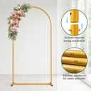 6.6FT Arch Backdrop Stand, Metal Gold Wedding Arch Frame, Balloon Arch Stand for Wedding, Birthday, Ceremony, Baby Shower, Party Decor