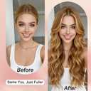HMHIFI Long Brown Mixed Blonde Wigs for Women Highlights Blonde Wig Natural Middle Part Synthetic Curly Hair Heat Resistant Fiber Hair Replacement Wigs for Daily Party