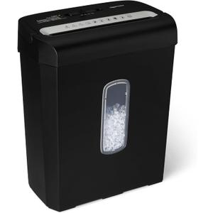 Amazon Basics 6-Sheet High Security Micro Cut Paper Shredder and Credit Card Shredder, 3.7 Gallon, Black