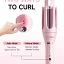 3 in 1 Automatic Curling Iron, Hair Curlers with 3 Curling Barrels (1" - 1.25" - 1.5"), Rotating Curling Iron with 3 Temp, 2-Way Rotation, 10S Fast Heating, Anti-Scald, Dual Voltage, Pink