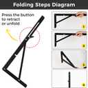 16 Inch Folding Shelf Brackets, 2 Pcs Heavy Duty Metal Collapsible Shelf Bracket Wall Mounted Brackets for Fold Down Table Wall Mounted Brackets for Shelves Space SavingMax Load: 132 lb