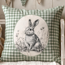 r Bunny Chinoiserie Floral Throw Pillow Covers 18x18,  Porcelain Rabbit Decorative Pillow Covers, Spring Farmhouse Pillowcases Cushion Case for Home Couch Decor