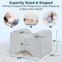 5 STARS UNITED Knee Pillow for Side Sleepers - Hip Pain Relief, Memory Foam Leg Cushion for Side Sleeping - Between Legs Pillow for Sciatica & Lower Back Pain, Gray Cotton Cover