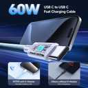 USB C to USB C Cable(3 Pack 6.6ft), 60W USB C Charger Cable Type C Fast Charging Cable Long Nylon Braided Cord Compatible with iPhone 15 Pro Max Plus iPad Samsung S23 and More