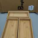 Bamboo Drawer Organizer Set, 5-Piece Storage Trays for Kitchen, Bathroom, Office Desk, Makeup & Junk Drawers,Utensils