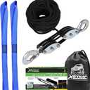 XSTRAP STANDARD Heavy-Duty 2,000 LB Breaking Strength 50 FT Rope Hoist, Metal Wheels Bearing Structure, 1000 LB Work Load Block and Tackle Pulley System for Lifting Heavy Objects, with 2pcs Soft Loops