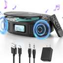 CD Player Portable, FELEMAN Upgraded 2 in 1 Portable CD Player & Bluetooth Speaker, Rechargeable Boombox CD Player for Car/Home with Remote Control