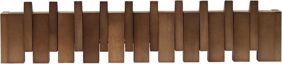 26.8" Wooden Piano Key Coat Rack Wall Mounted, 10 Hooks Natural Walnut Wall Coat Rack, Wall Mounted Coat Rack for Hanging Coats/Hats/Keys/Towels/Bags