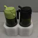 CXINYI - 16oz/470ml Olive Oil Dispenser for Kitchen with Stickers - 2 in 1 Olive Oil Sprayer for Cooking, Air Fryer, and Salad, Black&Green (Light-Proof Kitchen Gadget)