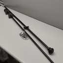 H.VERSAILTEX Window Curtain Rods for Windows 48 to 84 Inches Adjustable Decorative 3/4 Inch Diameter Single Window Curtain Rod Set with Classic Finials, Black