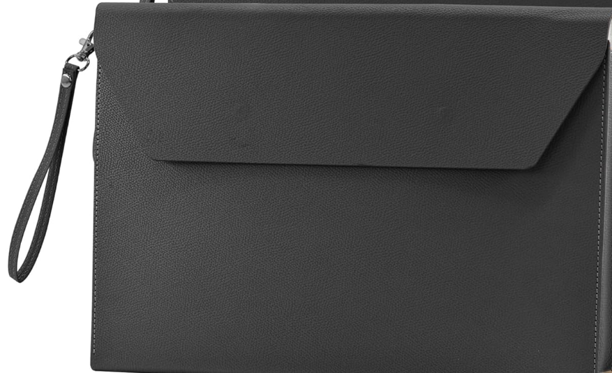Expanding File Folder Organizer PU Leather Document Holder File Pocket Envelope Portfolio Bag with Hand Strap and Magnetic Closure for A4 Letter