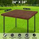 Smiry Square Table Cloth Cover, Waterproof Elastic Fitted Picnic Tablecloth, Wipeable Flannel Backed Vinyl Tablecloths for Camping, Dining, Outdoor (Brown, 24" x 24")