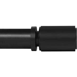 Ivilon Curtain Rods for Windows - Straight Knurling End Cap, 1 inch Diameter, Telescoping Adjustable Curtain Rod, 72 to 144 Inches. Color Black