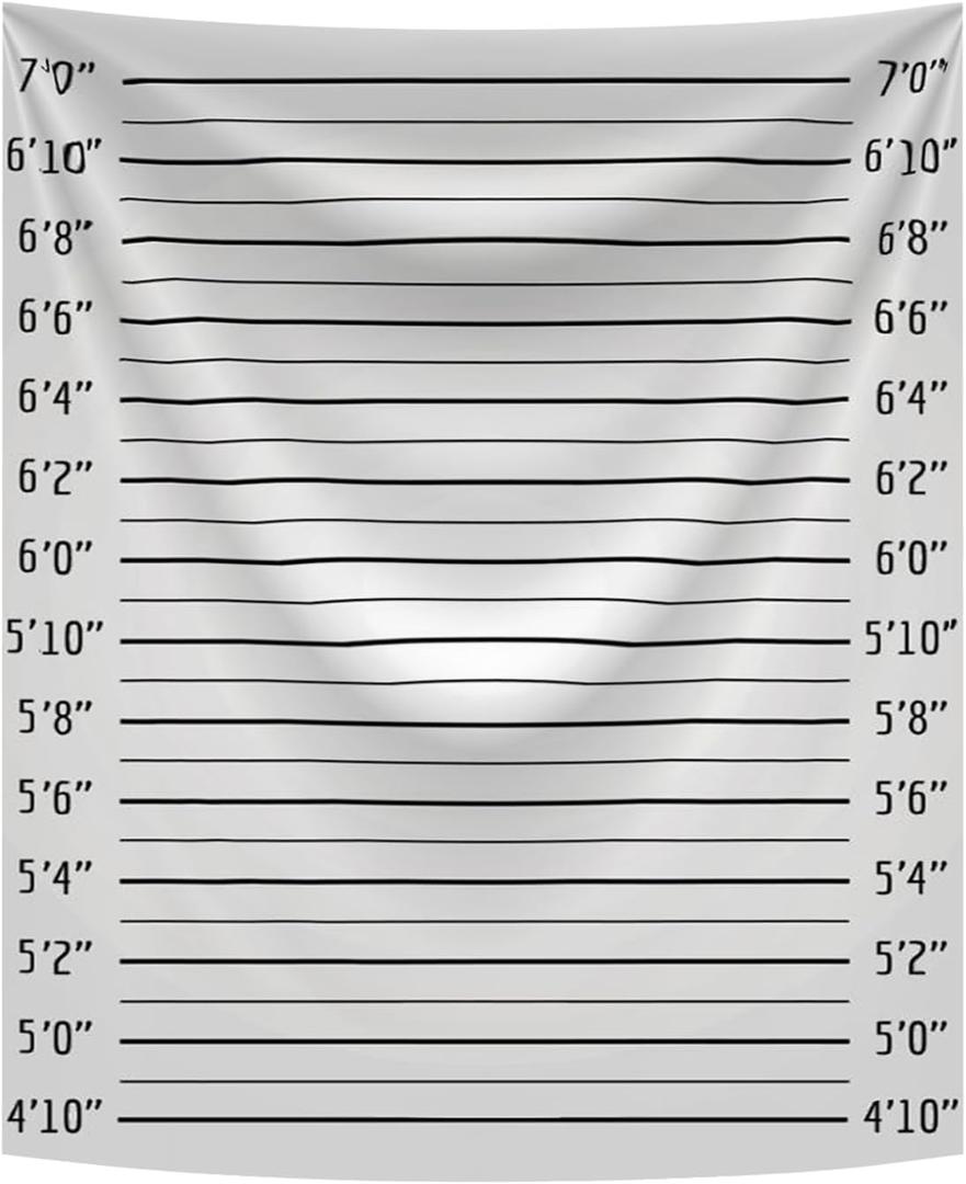 5X7FT Fabric Police Lineup Photography Backdrop Mugshot Decor Black line Photo Background Crime Scene Party Banner Children Game Decoration Photography Studio Prop