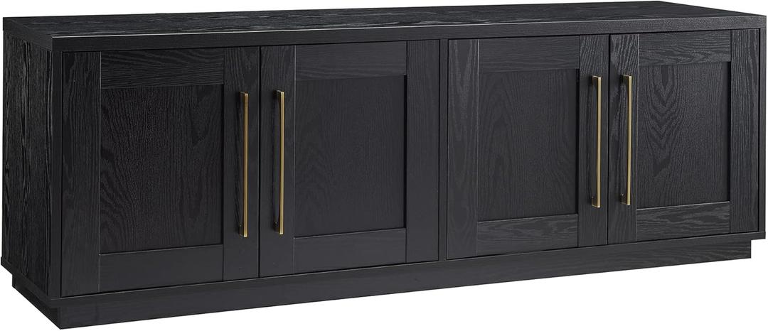 Henn&Hart Tillman Rectangular TV Stand for TV's up to 80" in Black Grain | Rectangular, for TV's, in Black Grain (68" Wide)