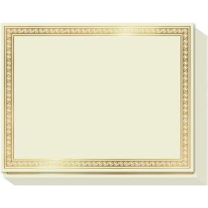 Sweetzer & Orange 50 Certificate Paper 8.5 x 11 for Printing, 180gsm Cardstock Gold Border Award Certificates Paper for Completion of Graduation Diploma, Employee of The Month & Sports Achievements