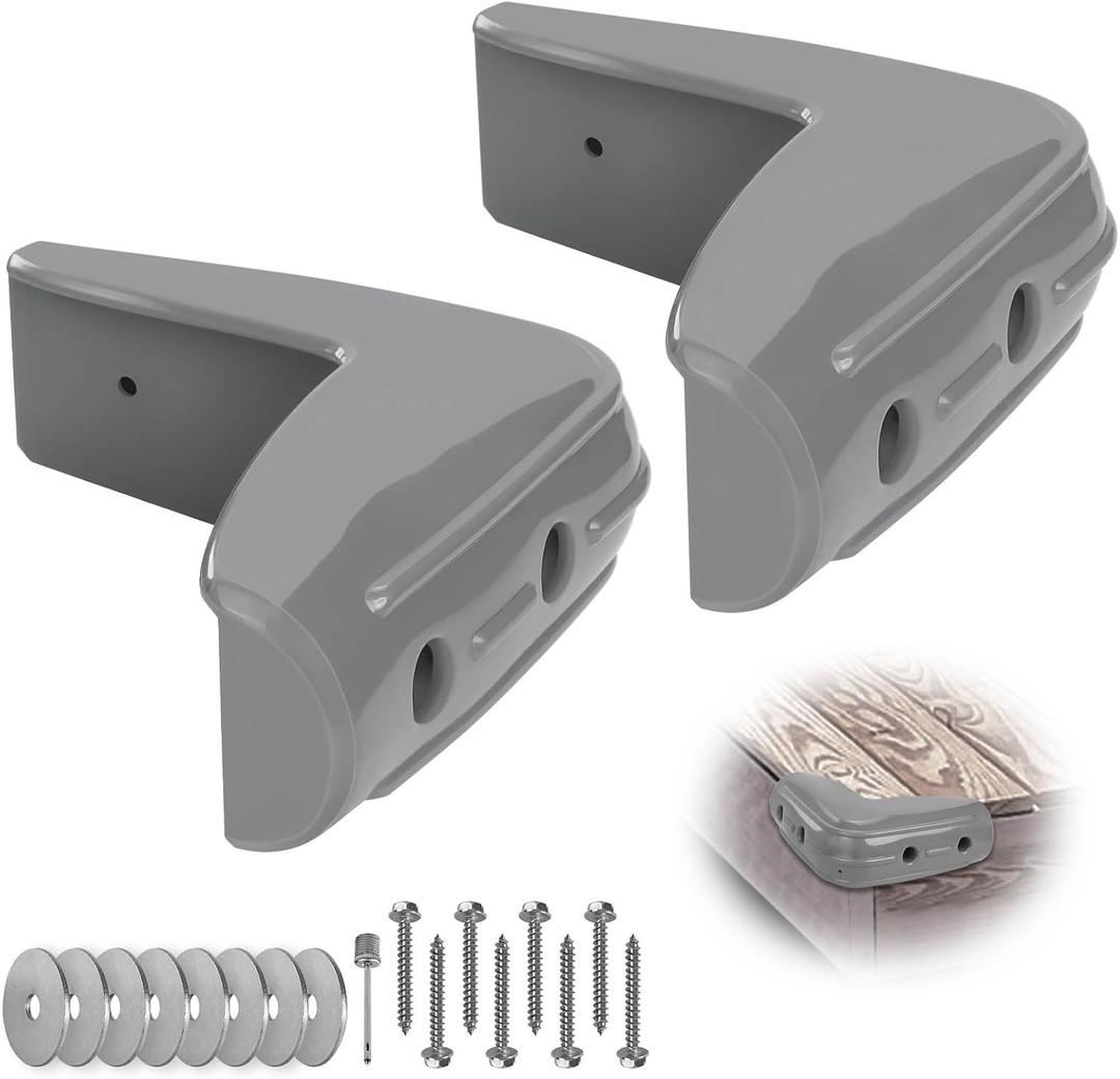 Corner Dock Bumper Fender, Marine Corner Dock Fender Guard, Soft UV-Resistant Marine-Grade Vinyl, Inflatable Protection, 10-Inch x 10-Inch, 2-Pack, Gray