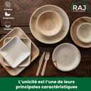 Raj Disposable Palm Leaf Bowls (25 Count, 4" Square Bowls) Strong Bowl Like Bamboo Party Bowl - Decorative Compostable Tableware for Lunch, Dinner, Birthday, Outdoor, BBQ, Picnic.