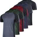 Real Essentials 5 Pack: Youth Dry-Fit Wicking Active Athletic Performance Short Sleeve T-Shirt Boys & Girls Shirts (Medium)