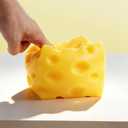 Yellow Cheese Squishy Slow Rising, Squishy Squeeze Cheese Block, Soft Novelty Toy, Stress Balls for Adults Rebounding Sensory Squishys Cheese (Large)