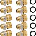 Hourleey Garden Hose Repair Connector with Clamps, Fit for 3/4" or 5/8" Garden Hose Fitting, Male and Female Hose Adapter Water Hose Repair Kit, 5 Set