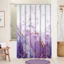 Purple Shower Curtain, Abstract Marble Shower Curtain for Bathroom Waterproof Fabric Shower Curtain Set with Hooks 60x72 inches
