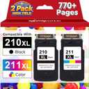 myCartridge SUPRINT 210XL 211XL Combo Pack Remanufactured Ink Cartridge Replacement for Canon 210 XL 211 XL Black Color for PIXMA MX410 IP2700 IP2702 MP240 MP250 MP495 MX340 Printer