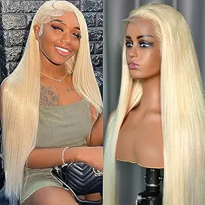Nicele Ann 30 Inch 613 13x6 Lace Front Wig Human Hair 200 Density 613 Lace Front Wig Human Hair Straight Blonde Wig Human Hair Blonde Lace Frontal Wigs Pre Plucked (30 Inch, 613 13x6 Straight)