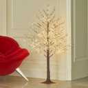 Hairui Lighted Brown Tree Plug in 4FT 430 LED Artificial Twig Tree with Lights for Christmas Holiday Wedding Room Decorations Indoor Outdoor