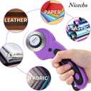 Nicecho Rotary Cutter Set,Sewing Quilting Supplies,45mm Fabric Cutters,A3 Cutting Mat for Sewing,Acrylic Rulers,Scissors,Exacto Knife,Clips,Beginners Sewing Accessories,Fabric Cutter Kit