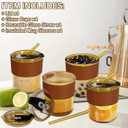 13oz Glass Tumbler with Lid and Straw Set of 4, Reusable Thickened Drinking Glasses for Iced Coffee, Tea, Leakproof & Insulated Cups, Amber